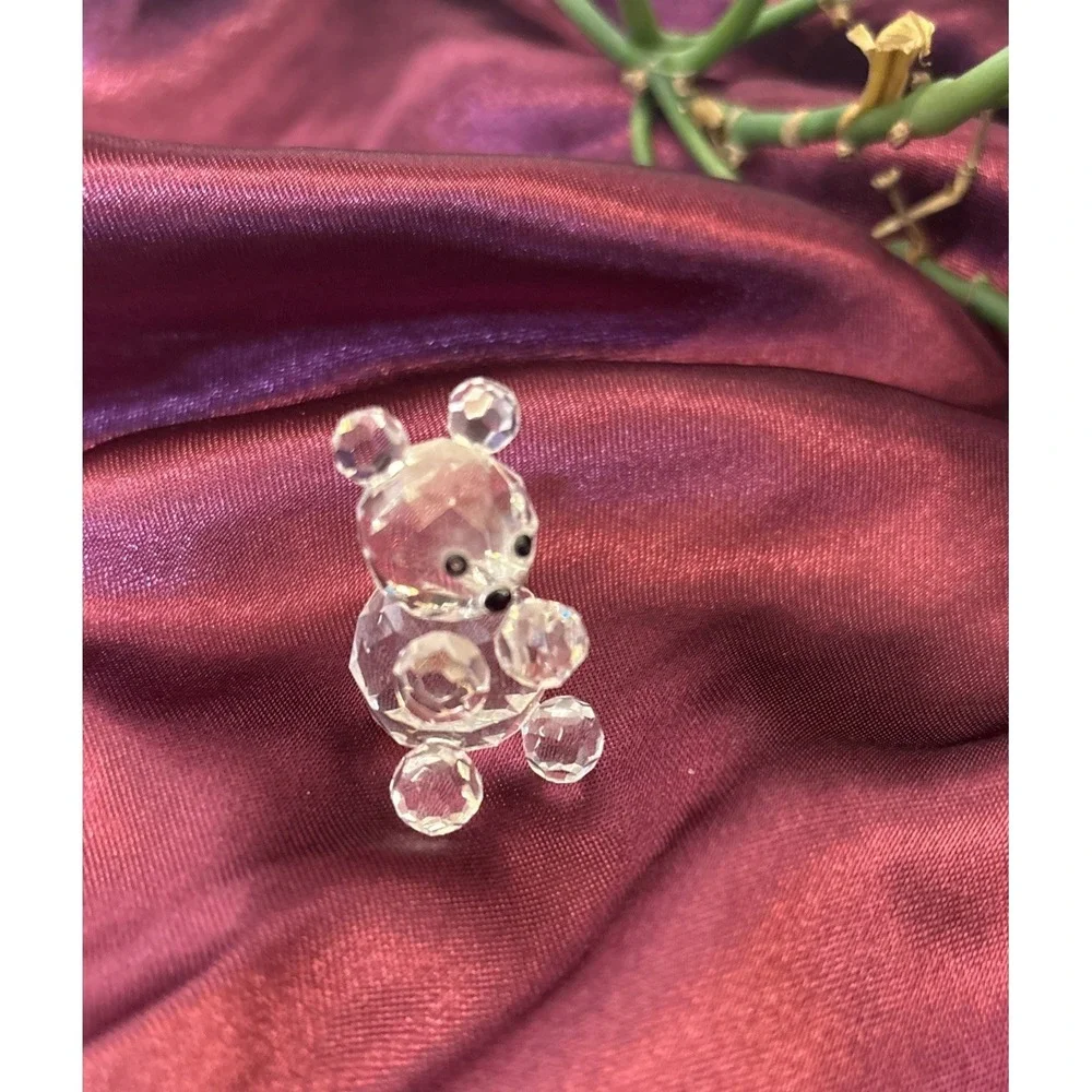 Lot Of 4 Vintage Crystal Animal Figurines Penguin Duck Elephant Bear Miniatures